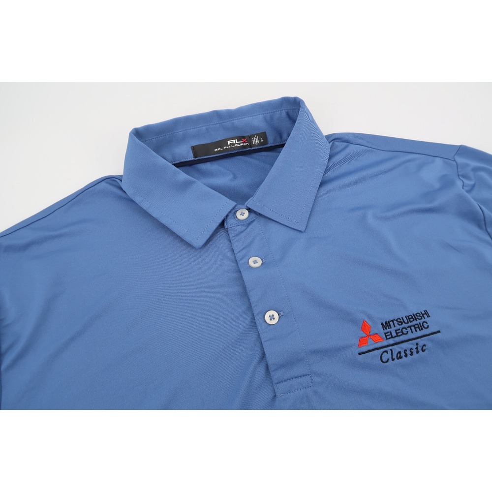 RLX Ralph Lauren Men Large Blue‎ Performance Polo Golf Mitsubishi Classic PRO AM